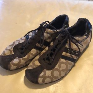 Coach brown monogram canvas shoes women’s